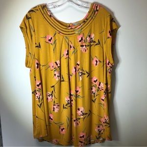 DANIEL RAINN Brinn Scoop Neck Pleat Detail Knit Top - Size 2X